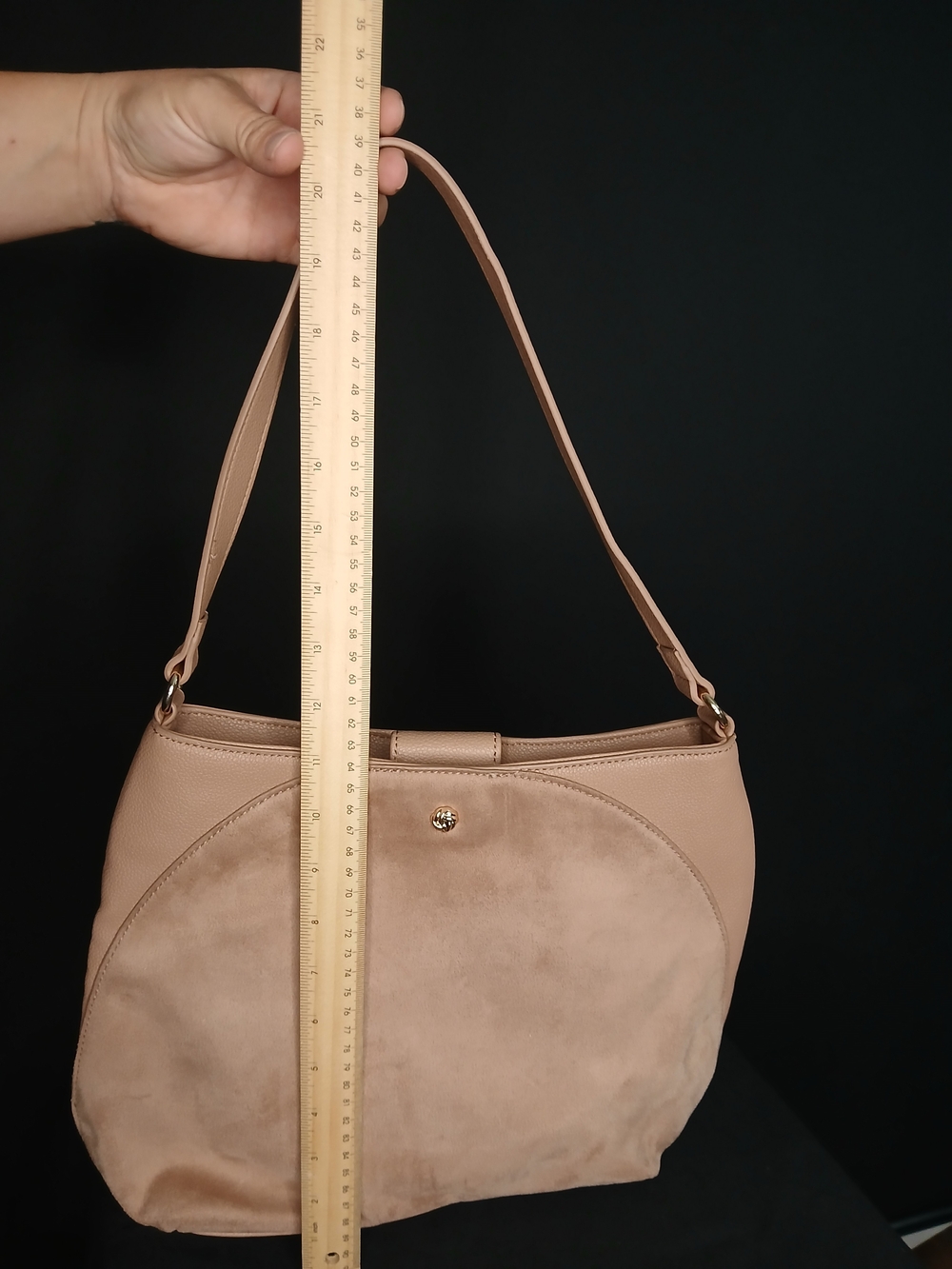 Lauren Conrad Suede Shoulder Tote in Nude Pink - Picture 4 of 16